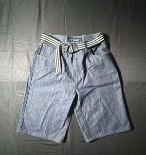 Enyce A Sean Combs Co. Vintage Y2K Raw Denim Baggy Bermuda Shorts with Belt